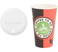 vidaXL Gobelets en carton avec couvercles 1000 pcs. 16oz 400ml