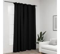 vidaXL Rideau occultant d'aspect de lin crochets Anthracite 290x245 cm