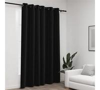 vidaXL - Rideau occultant aspect lin à œillets - Anthracite 290x245 cm