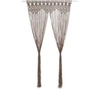 vidaXL Rideau Séparateur de Pièce Rideau de Porte Rideau de Fenêtre Store de Fenêtre Vitrine Maison Intérieur Macramé Taupe 140x240 cm Coton