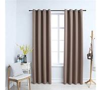 Vidaxl Rideaux Occultants Avec Anneaux En Métal 2 Pcs Taupe 140x175 Cm