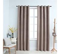 Vidaxl Rideaux Occultants Avec Anneaux En Métal 2 Pcs Taupe 140x175 Cm