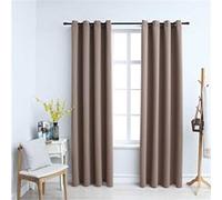 vidaXL – Rideaux occultants à œillets métalliques 2 pièces Taupe 140x225 cm