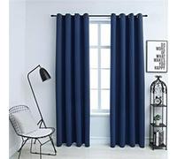 Rideauxoccultants 2 Pièces Bleu 140x245 Cm Polyester Avec Anneauxmétalliques