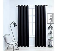 vidaXL Rideaux occultants 2 pièces avec anneaux métalliques 140x245 cm Noir