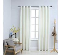 Vidaxl Rideaux Occultants Avec Anneaux 2 Pcs Velours Crème 140x175 Cm