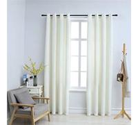 Vidaxl Rideaux Occultants Avec Anneaux 2 Pcs Velours Crème 140x225 Cm