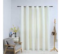 Vidaxl Rideau Occultant Avec Anneaux En Métal Velours Crème 290x245 Cm
