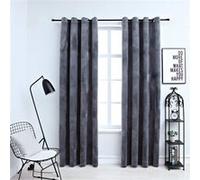 vidaXL Gordijn verduisterend ringen 2 st 140x175 cm fluweel antraciet134496 Anthracite G