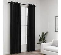 vidaXL Gordijnen linnen-look verduisterend 2 st 140x245 cm antraciet321162 Anthracite G