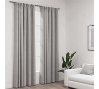 Vidaxl Rideaux Occultants Aspect Lin Avec Crochets 2pcs Gris 140x225cm