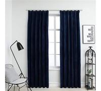 vidaXL Gordijnen verduisterend 2 st met haken 140x175 cm fluweel blauw134532 Bleu G