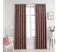 vidaXL Gordijnen verduisterend 2 st met haken 140x245 cm fluweel roze134526 Rose G