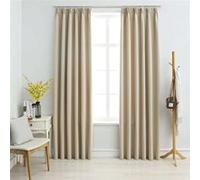 vidaXL Gordijnen verduisterend met haken 2 st 140x175 cm beige134446 Beige G