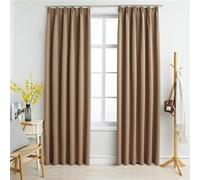 vidaXL Rideaux occultants 2 pièces à œillet avec crochets Taupe 140x175 cm