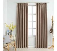 Vidaxl Rideaux Occultants Avec Crochets 2 Pcs Taupe 140x175 Cm