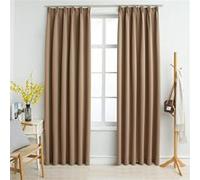 Rideaux occultants avec crochets 2 pcs Taupe 140x225 cm
