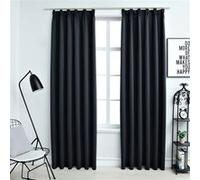 Vidaxl Rideaux Occultants Avec Crochets 2 Pcs Anthracite 140x245 Cm