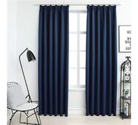 vidaXL Gordijnen verduisterend met haken 2 st 140x245 cm blauw134456 Bleu G
