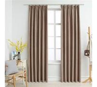 vidaXL 2X Rideaux Occultants avec Crochets Occultant à Oeillet Chambre à Coucher Fenêtre Salon Salle de Séjour Maison Intérieur Taupe 140x245 cm