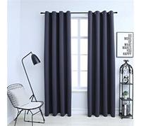 Vidaxl Rideaux Occultants Avec Anneaux Métal 2pcs Anthracite 140x175cm