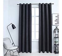 Vidaxl Rideaux Occultants Avec Anneaux Métal 2pcs Anthracite 140x175cm