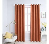 Vidaxl Rideaux Occultants Et Anneaux En Métal 2 Pcs Rouille 140x175 Cm