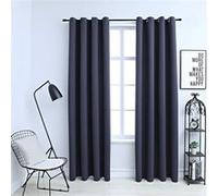 Vidaxl Rideaux Occultants Avec Anneaux Mã©Tal 2pcs Anthracite 140x225cm