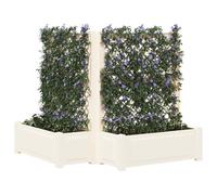 vidaXL Grand bac avec treille 2 pcs Blanc 143 x 143 x 133,5 cm PP,