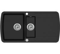 vidaXL Granit Évier double noir