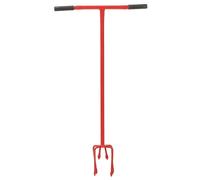 vidaXL Griffe de jardin Rouge Acier