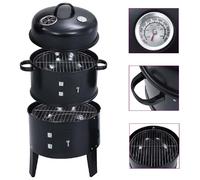 vidaXL Barbecue au charbon de bois 3 en 1 Fumoir 40×80 cm