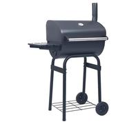 vidaXL Barbecue au charbon de bois Fumoir avec support inférieur Noir