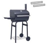 vidaXL Grill charbon 75 x 48 x 120 cm Argenté, Gril à charbon moderne, ensemble portable pour BBQ, cuisine en plein air, accessoires et outils de fête en famille