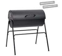 vidaXL, Barbecue d'extérieur, 3 pièces, 80 x 73 x 90 cm, noir, métal