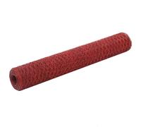 vidaXL Grillage Acier avec PVC 25x1 m - Rouge