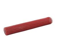 vidaXL Grillage Métal Acier Revêtement PVC 25x1 m Carré Rouge Clôture Jardin