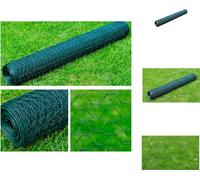 vidaXL Grillage Acier galvanisé Hexagon 1×25 m Vert foncé - Panneaux de clôture