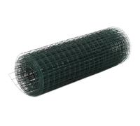 vidaXL Grillage acier PVC 25x0,5 m - Vert