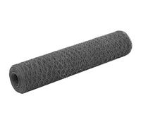 vidaXL Grillage Acier Revêtement PVC 25x0,75 m Hexagonal Gris Clôture Jardin