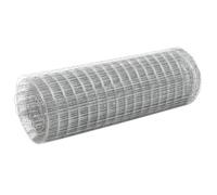 vidaXL Grillage Métal Acier 10x0,5 m Carré Argenté Treillis Clôture de Jardin 143609