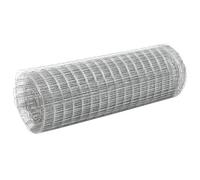 vidaXL Grillage Métal Acier 10x0,5 m Carré Argenté Treillis Clôture de Jardin