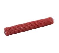 vidaXL Grillage Métal Acier Revêtement PVC 10x1 m Carré Rouge Clôture Jardin 143660