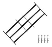 vidaXL Grille de fenêtre 116 x 45 cm – Acier enduit de poudre, réglable 63–116 cm – Noir