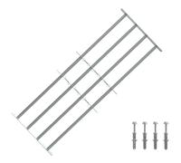vidaXL Grille de sécurité pour fenêtres avec 4 barres transversales, 3 pièces, 930-1740 mm, grille de sécurité industrielle extérieure, fenêtre réglable en acier galvanisé, barrière de sécurité