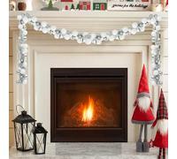 vidaXL Guirlande de Boules de Noël Blanc et Argent 186 cm Polystyrène