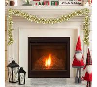 vidaXL Guirlande de Boules de Noël Doré 186 cm Polystyrène, Guirlande déco Salon, Ornement léger Moderne pour Noël, Parfait pour Bureau ou Couloir