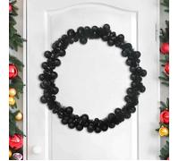 vidaXL Guirlande de Boules de Noël Noir 186 cm Polystyrène