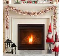 vidaXL Guirlande de Boules de Noël Rose doré 186 cm Polystyrène