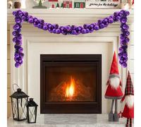 vidaXL Guirlande de Boules de Noël Lilas 186 cm Polystyrène